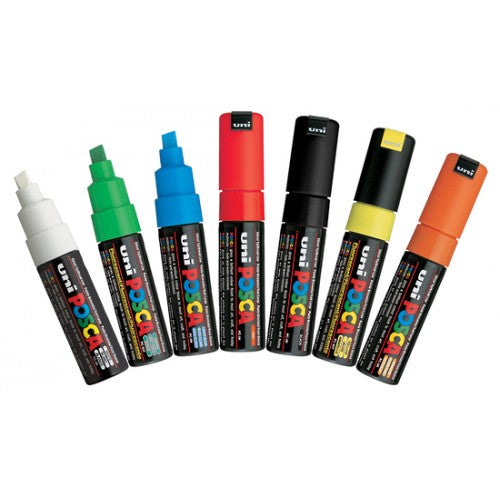 Set of 11 Colours - Posca Paint Markers (Chisel Tip)