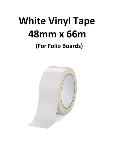 White - Vinyl Tape 48mm x 66m (For Folio Boards)