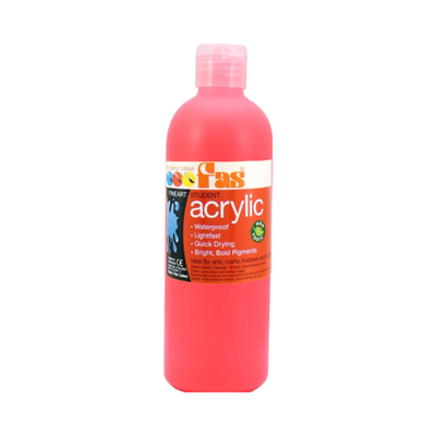 Fluoro Red 500mL - FAS Student Acrylic Paint Fluorescent