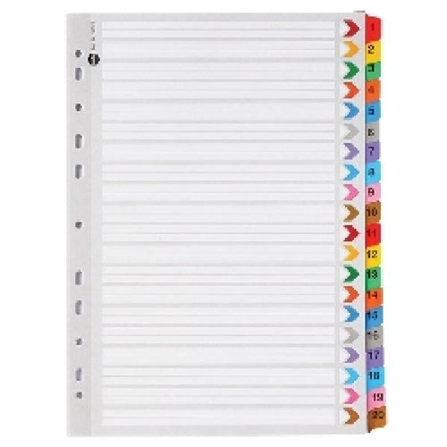 1-20 - Heavy Duty Indices with Plastic Tabs
