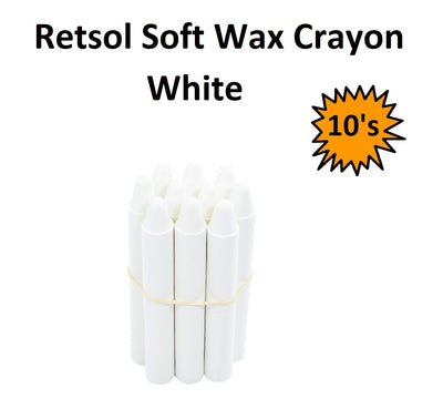 Retsol Soft Wax Crayon - White 10's