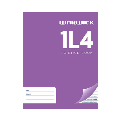 1L4 - Science Exercise Book - 7mm Lined/Black Alternate (Warwick)