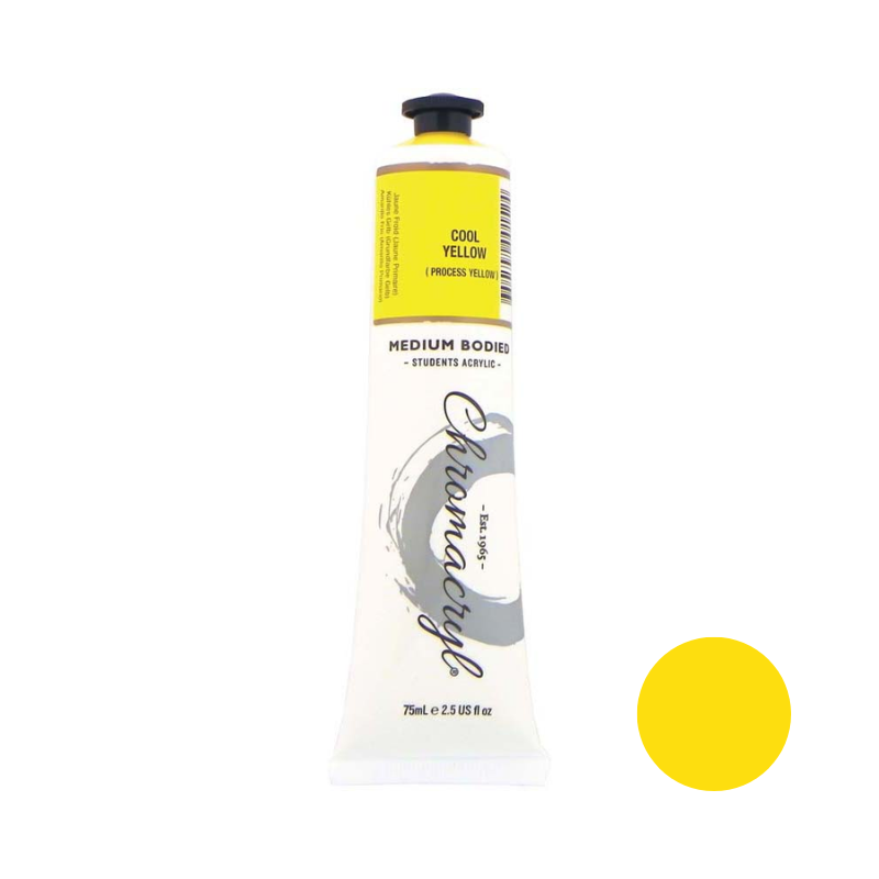 Cool Yellow 75ml - Chromacryl Acrylic Paint