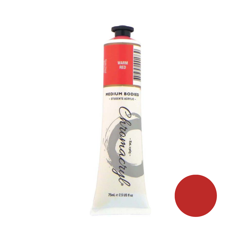 Warm Red 75ml - Chromacryl Acrylic Paint