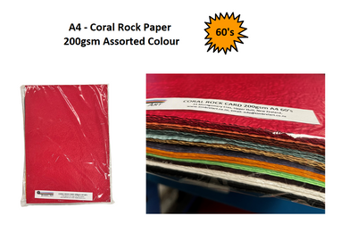 A4 - Coral Rock Paper 60's - Assorted Colour