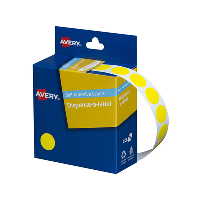 Yellow 14mm - Coloured Dots Label Dispenser