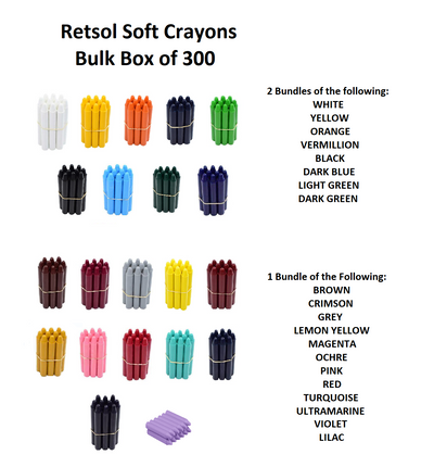 Retsol Soft Crayons - Bulk Box of 300