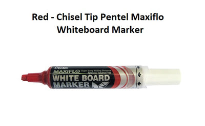 Red - Chisel Tip Pentel Maxiflo Whiteboard Marker
