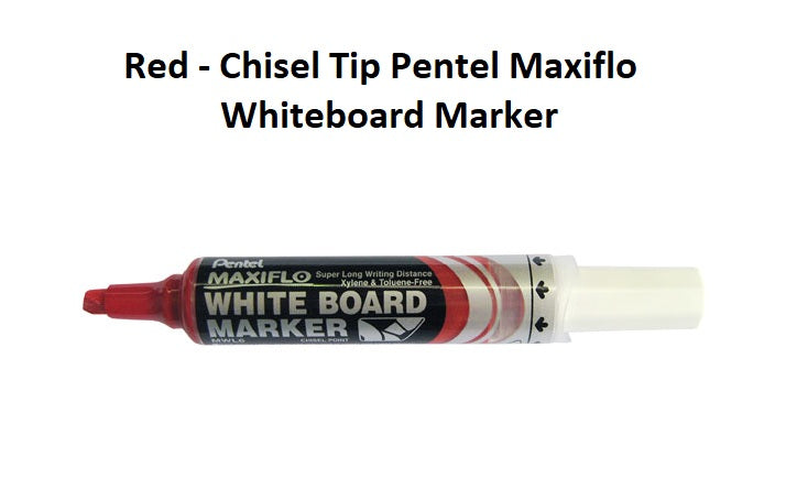 Red - Chisel Tip Pentel Maxiflo Whiteboard Marker