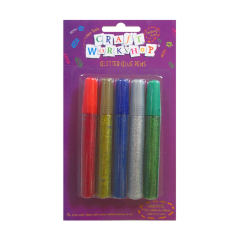 Glitter Glue Pens - Set of 5