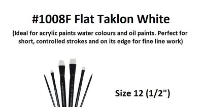 Size 12 (1/2") - Taklon Brushes - Flat
