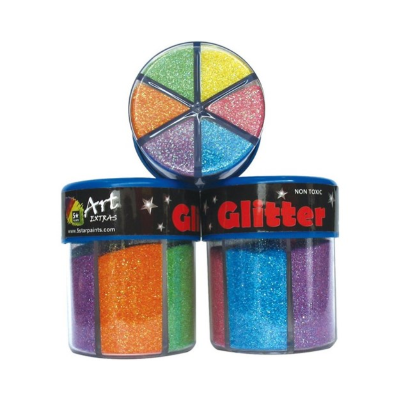 Rainbow - 6 in 1 Glitter Shaker