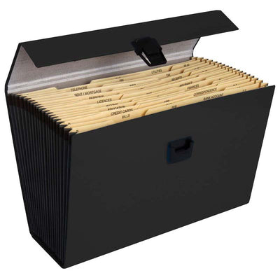 Black - 19 Pocket Expanding Carry Case