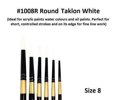 Size 8 - Taklon Brushes - Round