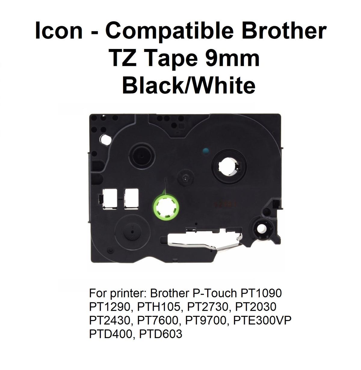 Black on White 9mm - Okin Compatible Brother TZ Tape Tze-221