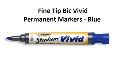 Blue - Fine Tip Bic Vivid Permanent Markers