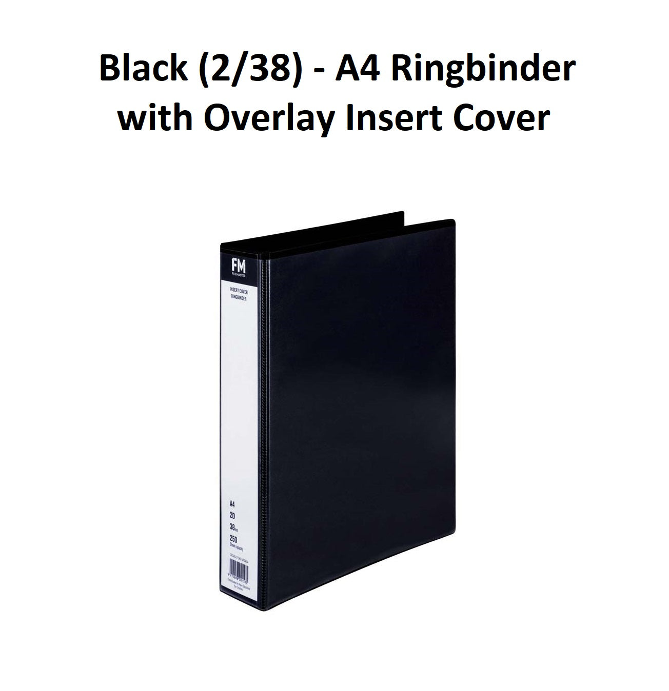 Black (2/38) - A4 Ringbinder with Overlay Insert Cover
