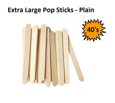 Extra Large Popsticks - Plain - 40pcs
