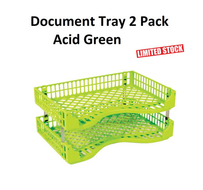 Document Tray 2 Pack - Acid Green
