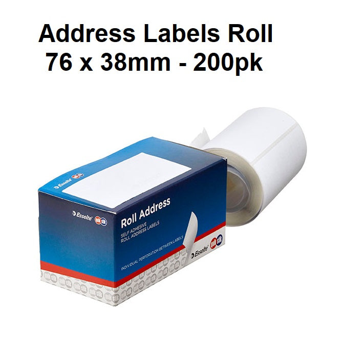 Roll Address Labels - 76 x 38mm - 200's