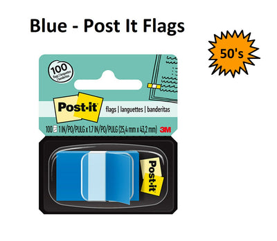 Blue - Post It Flags 680 (Pack of 50 sheets)