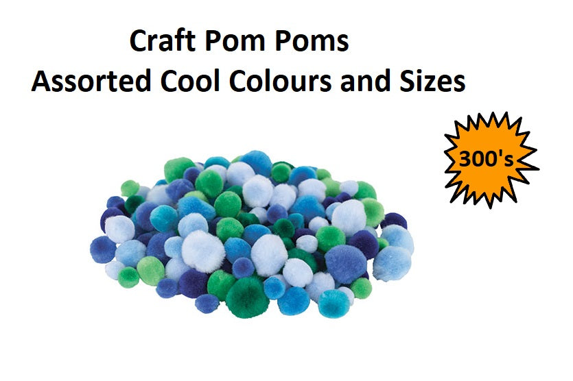 Pom Poms - Cool Colours - 300pcs