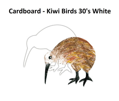 Cardboard - Kiwi Birds - 30's - White