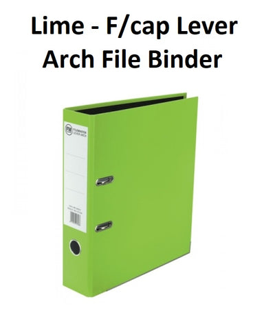 Lime - Foolscap Lever Arch File