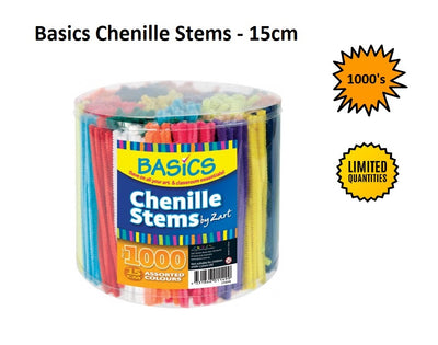 Pipe Cleaners - Basics Assorted 15cm (1000pcs)