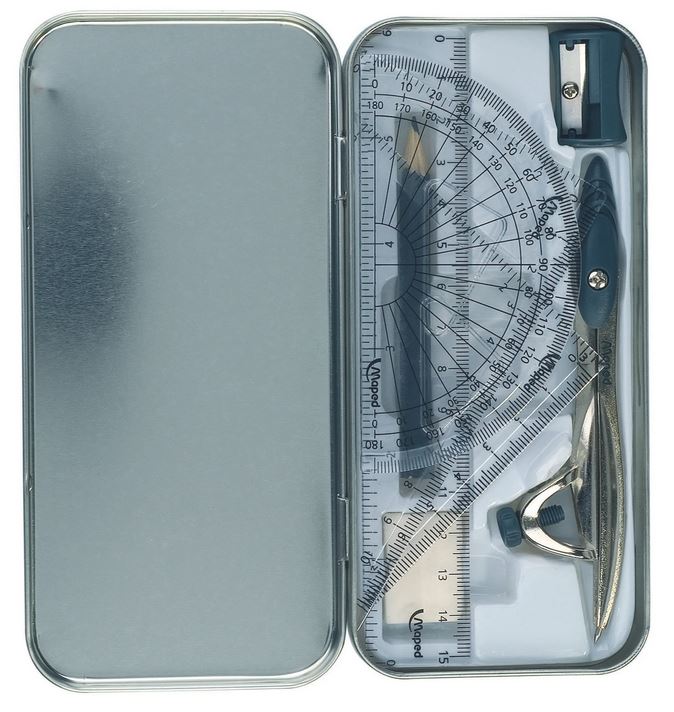 Complete Maths Geometry Set - Tin