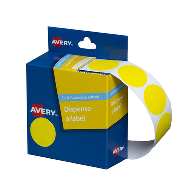 Yellow 24mm - Coloured Dots Label Dispenser