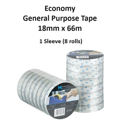 Economy General Purpose Tape 18mm x 66m - Sleeve