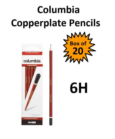 Columbia Copperplate Pencils - Box of 20 - 6H
