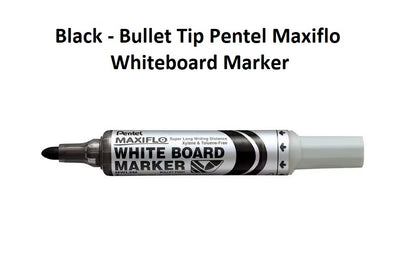 Black - Bullet Tip Pentel Maxiflo Whiteboard Marker