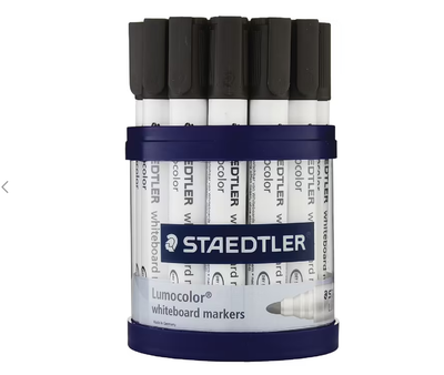 Black Tub of 19 - Bullet Tip Staedtler Whiteboard Markers
