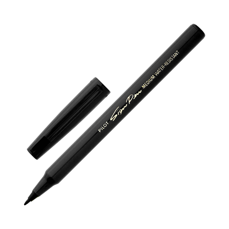 Black - Pilot Sign Pen - Fibre Tip 0.6mm