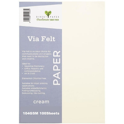 Cream - A4 Via Felt 104gsm - 100's