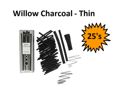 Coates Willow Charcoal - Thin 25's