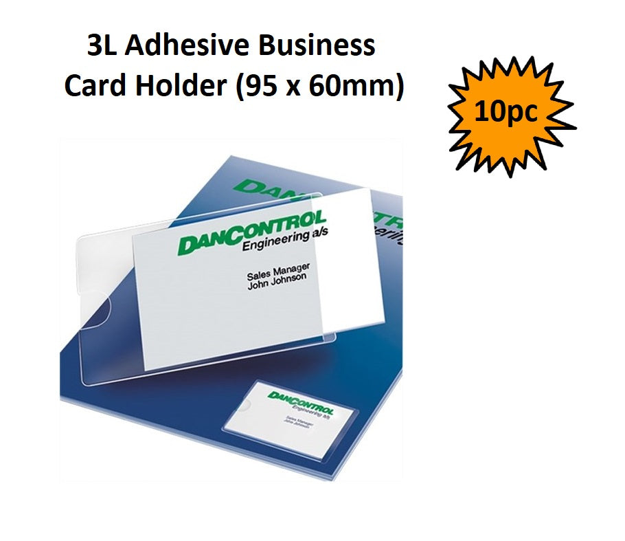 3L Adhesive Business Card Holder - Pack of 10 (95 x 60mm)