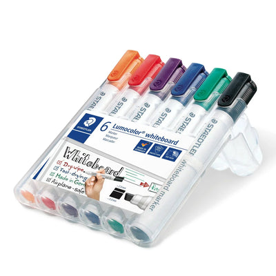 Assorted Set of 6 - Chisel Tip Staedtler Whiteboard Markers