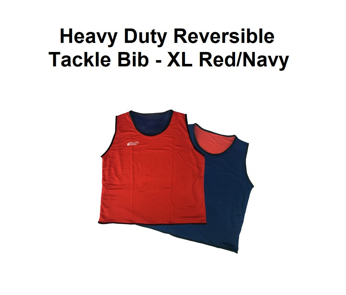 Heavy Duty Reversible Tackle Bib - XL Red/Navy
