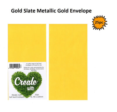 Gold Slate Metallic Gold Envelope 25pk