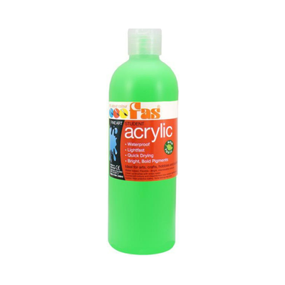 Fluoro Green 500mL - FAS Student Acrylic Paint Fluorescent