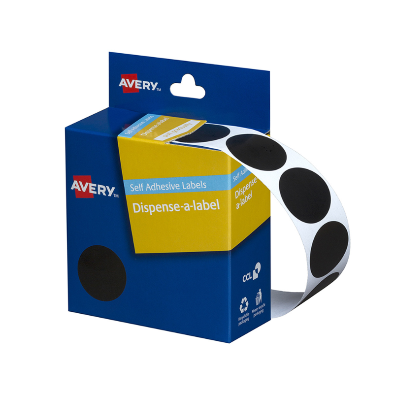 Black 24mm - Coloured Dots Label Dispenser