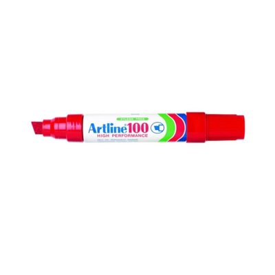 Red - Artline 100 Jumbo Markers - Chisel Tip