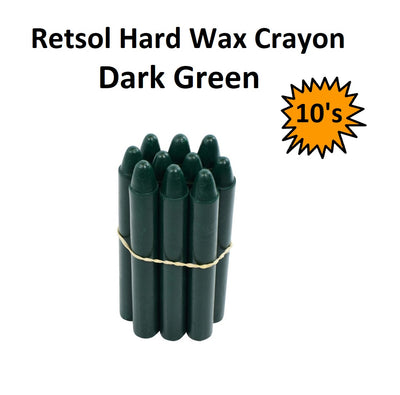Retsol Hard Wax Crayon - Dark Green 10's
