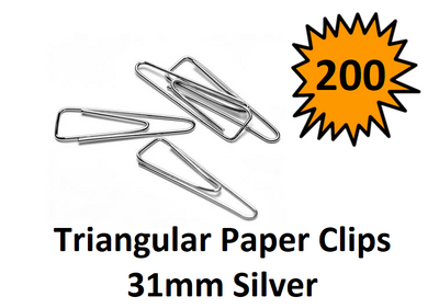 Paper Clips - 31mm Triangular (Pack of 200)
