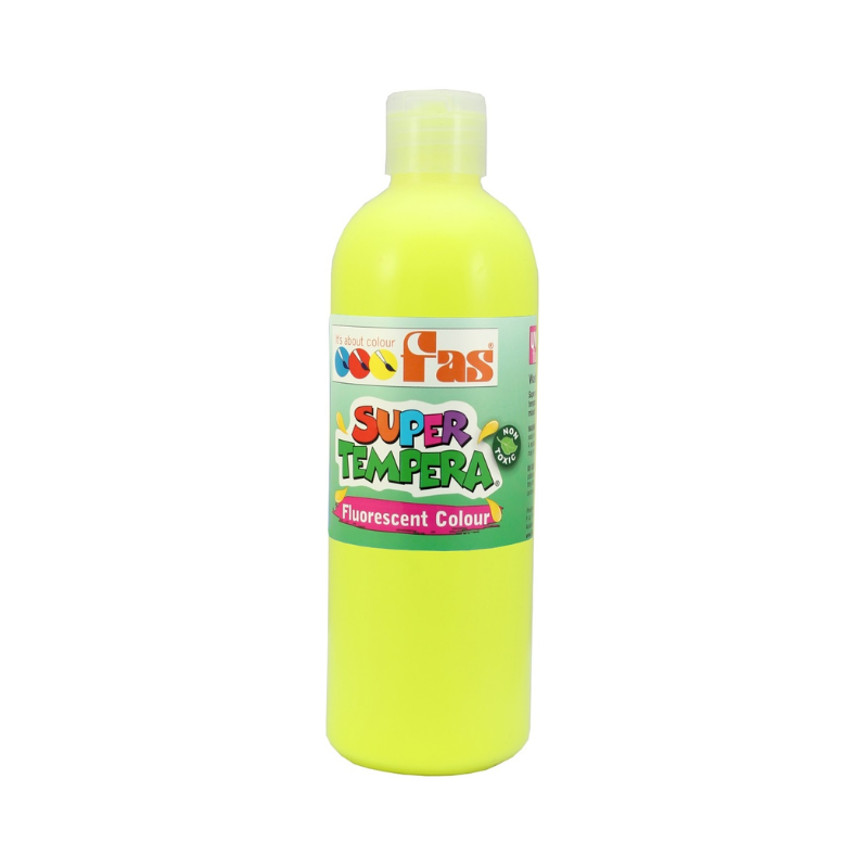Fluoro Yellow 500mL - FAS Super Tempera Poster Paint