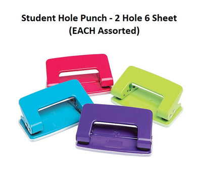 Student Hole Punch - 2 Hole 6 Sheet