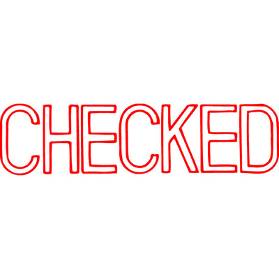 Self Inking Office Stamp - Checked Red